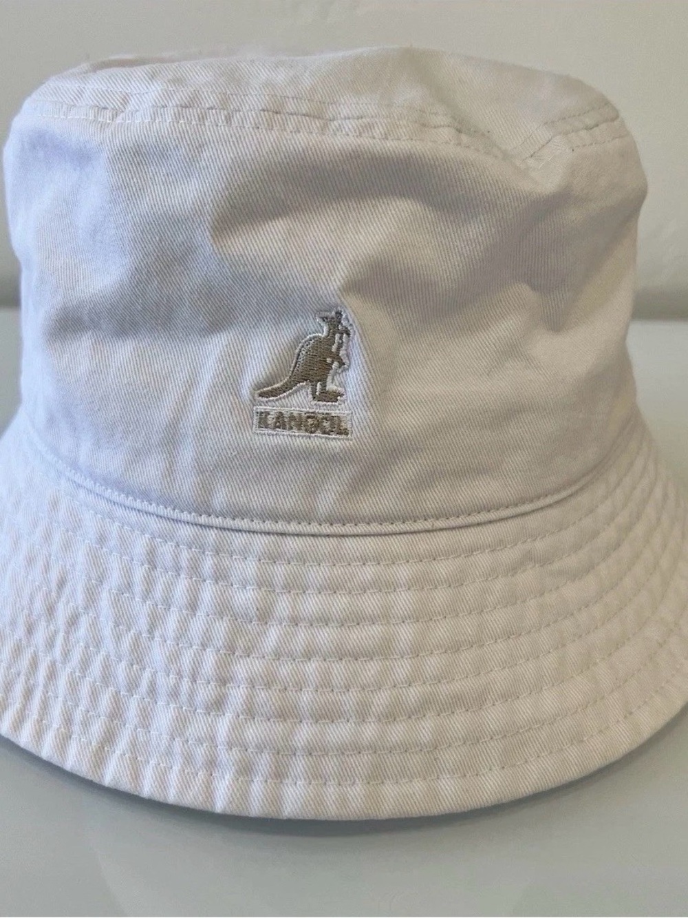 New Kangol White Cotton Bucket Hat Unisex Lightweight Summer Adult Small